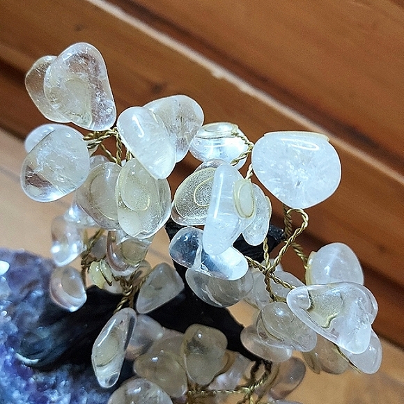 Raw AMETHYST Wirewrapped Polished Quartz Bonsai Tree - Picture 8 of 10